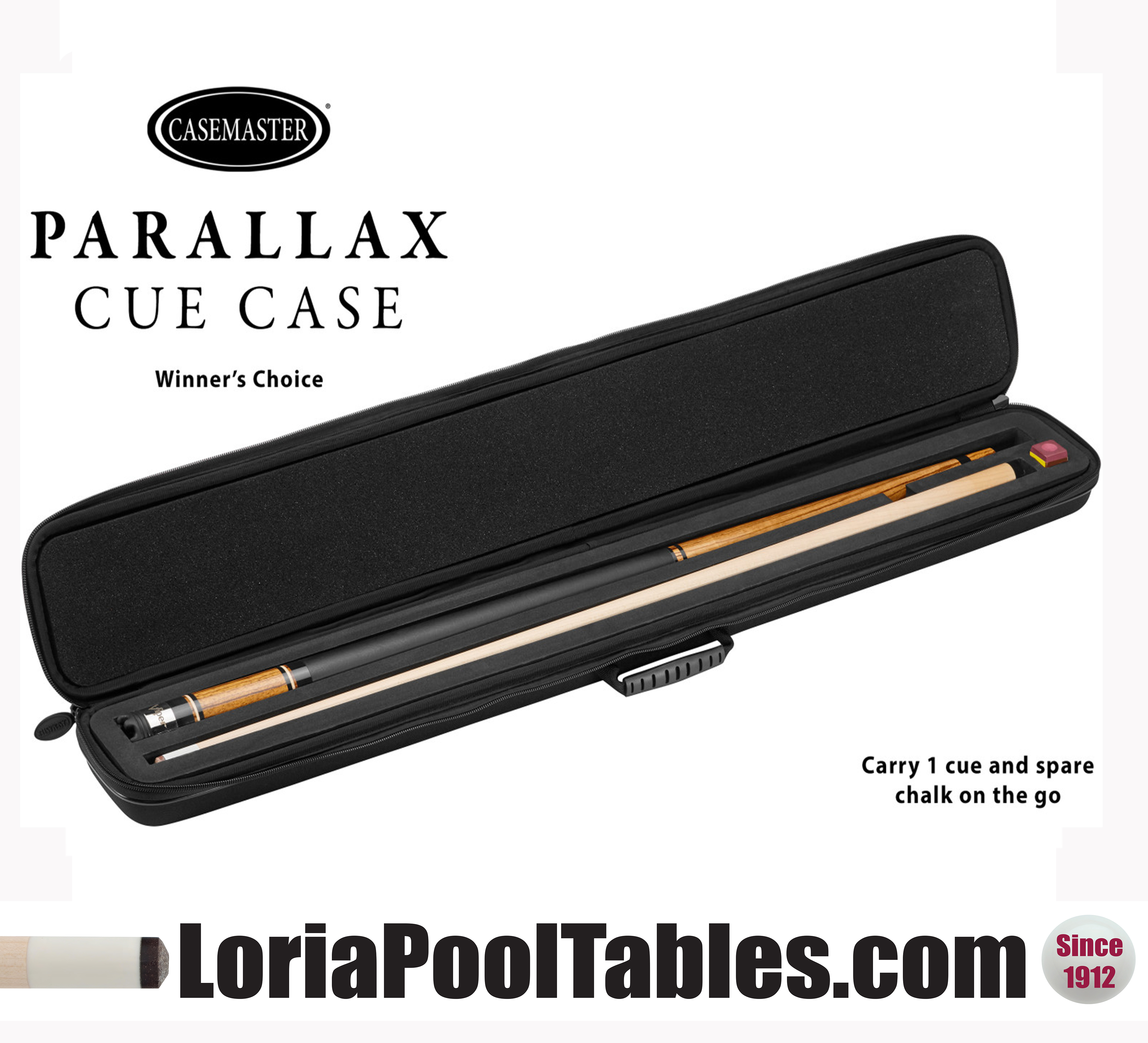 1x1 Casemaster Parallax Billiard Cue Case Black Loria Awards 