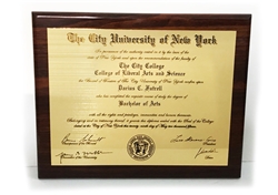 Diplomas & Documents Reproduced & Custom Engraved on Plaques @ Loria Awards