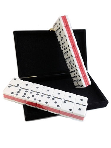 Domino Set Jumbo White & Red sided Double 6 with spinners @ Loria Awards